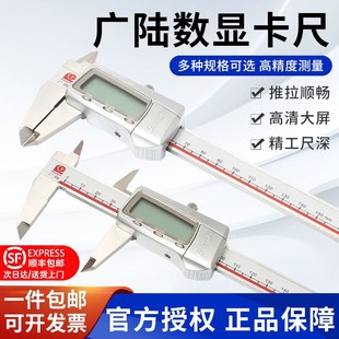 300mm不锈钢游标卡尺迷你 200 广陆数显卡尺工业级高精度0 150