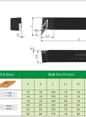 主偏角95度外圆数控刀杆螺钉式 SVUBR1616H16 SVUCR2020K16