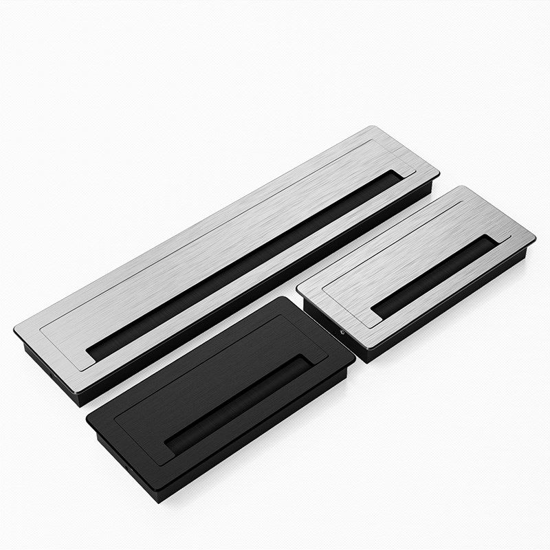 办公桌穿线孔电视柜隐藏穿线盒透气网铝合金配件大全遮丑孔盖装饰