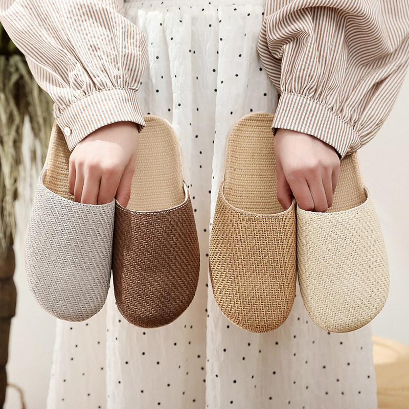 四季居家亚麻拖鞋女超轻防滑情侣款室内木地板透气吸汗藤草拖鞋男,居家布艺,居家亚麻拖鞋,淘宝优惠券,粉丝福利购,淘宝优惠卷