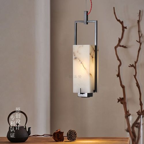 新中式云石吊灯卧室床头客厅背景过道玄关吧台酒店别墅工程样板房