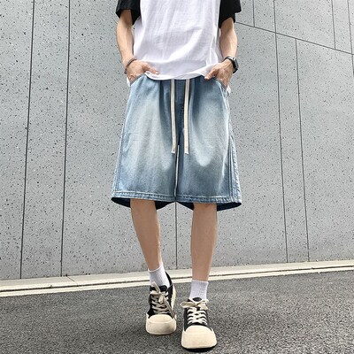 短裤男款夏季薄款莱塞尔冰感宽松直筒五分裤男生休闲百搭牛仔裤子