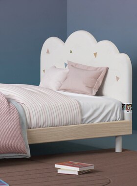 ONFO云朵床奶油风全实木儿童床女孩公G主床卧室皮艺床1米5现代简