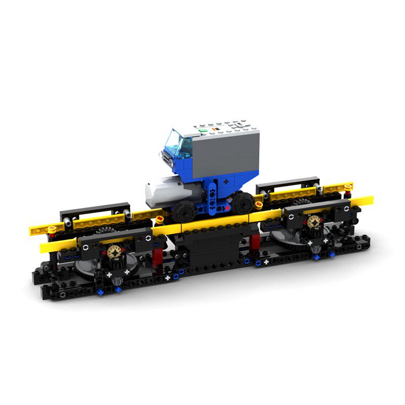 小小工程师国产积木电动齿轮工程机械组模型科技拼装循环轨道车