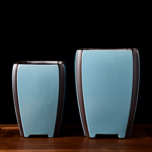 兰花花盆2021新款 高档大号陶瓷紫砂方形盆景兰花盆专用绿萝悬崖盆