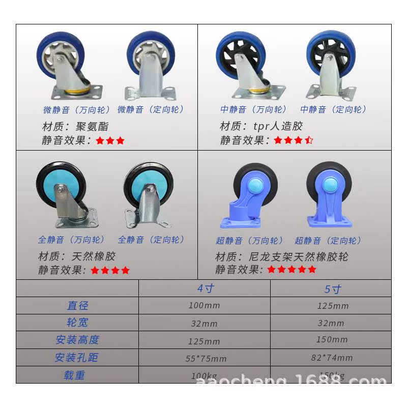 奥诚静音手推车板车家用小推车塑料平板车拖车拉货车搬运车工具车