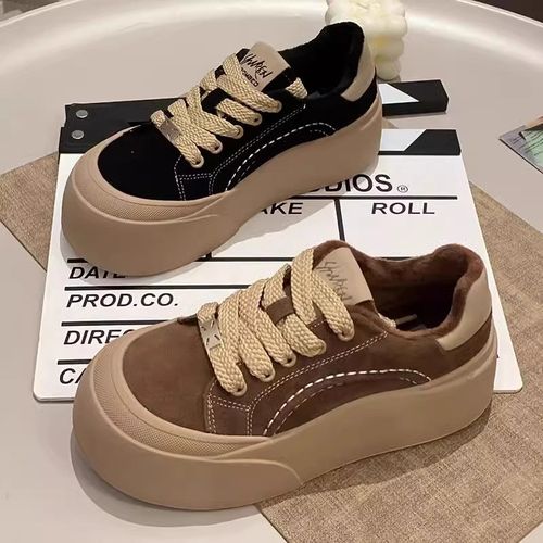 复古德训鞋女大头厚底板鞋2025年春季新款轻便增高休闲百搭单鞋女