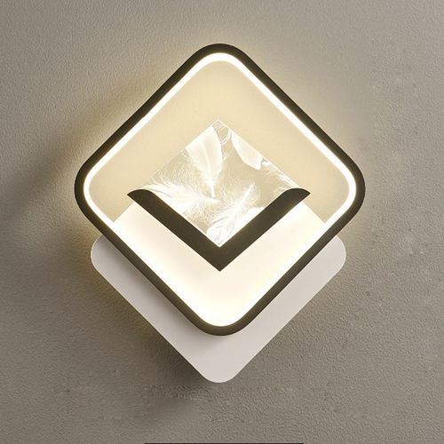 led壁灯现代简约客厅背景墙羽毛装饰灯创意走廊楼梯卧室床头灯具