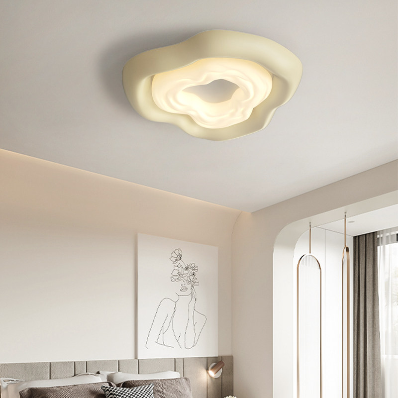 卧室灯吸顶灯现代简约灯具北欧奶油风主卧灯创意极简儿童房灯X1