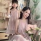 母女装 夏季 洋气连衣裙珠光流沙公主裙儿童礼服裙子 2023新款 亲子装