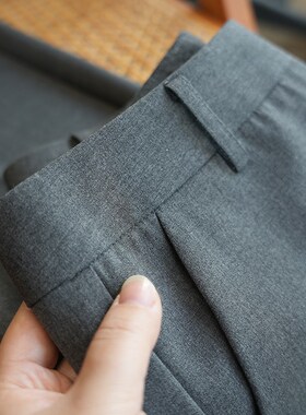 虫小小 高腰显瘦小直筒九分烟管西装裤女通勤休闲西裤春夏季984E