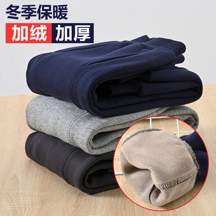 密密绒男童裤子加绒裤加厚儿童束脚运动裤2023新款男大童长裤冬季