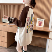 欧货大版 上衣 卡通内搭打底衫 德绒开叉插肩长袖 t恤女中长胖mm大码