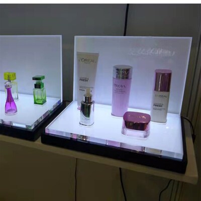 桌面小型LEDh发光展示架化妆品护肤品美容院美妆店用亚克力陈列架