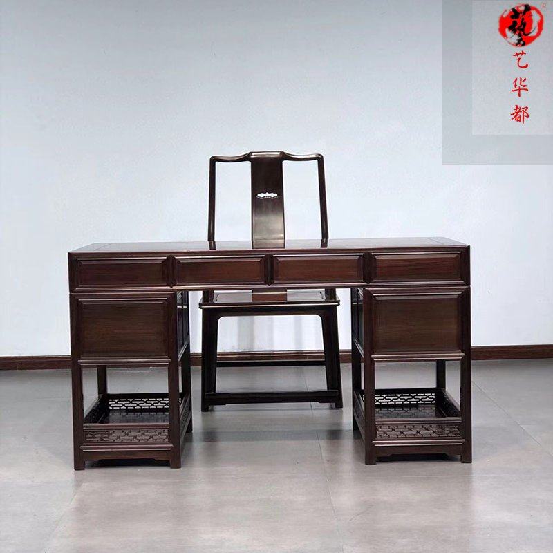 红木家具大红酸枝明式办公桌实木书桌多功能电脑桌写字台黑料无补,住宅家具,红木书桌,淘宝优惠券,粉丝福利购,淘宝优惠卷