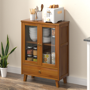 北欧餐边柜酒柜茶桌侧边茶v水柜家用小茶柜客厅置物储物小柜子竹
