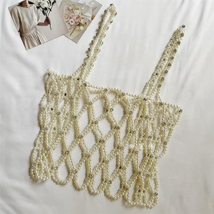 法式 饰镂空马甲吊带腰带女潮 珍珠水钻腰封配饰百搭配连衣裙裙子装