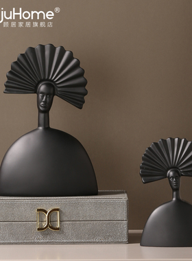 现代简约创意抽象人物摆件客厅酒柜电视柜书房架博古架家居装饰品