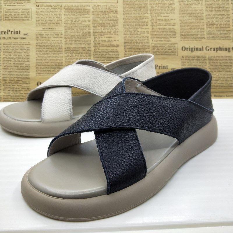 撤柜真皮头层牛皮软底防滑透气夏季漏脚趾休闲百搭外穿平底女凉鞋,女鞋,休闲凉鞋,淘宝优惠券,粉丝福利购,淘宝优惠卷