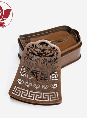 苏工铜炉名家胡庆松制钟形印香炉复古紫铜文房U摆件打香篆熏香