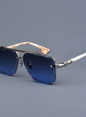 2024新款墨镜男女 方款双梁大脸墨镜 超个性奢华眼镜 可配低度数