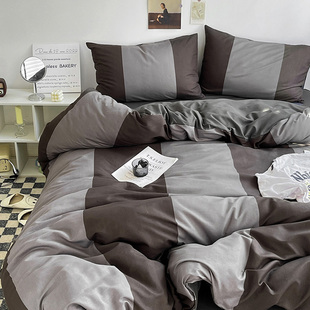 简约床单四件套非纯棉全棉t高级感男生被套三件套宿舍单人床上用