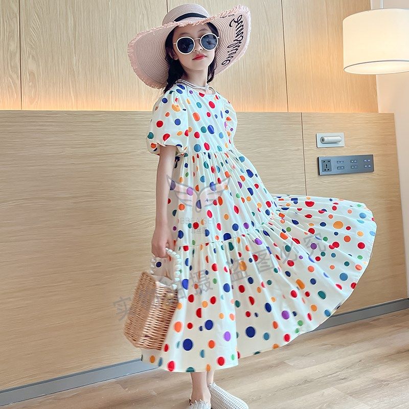 儿童裙子女2025新款洋气夏装女童连衣裙韩版休闲短袖碎花公主长裙,童装/婴儿装/亲子装,连衣裙,淘宝优惠券,粉丝福利购,淘宝优惠卷