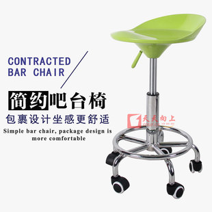 简约酒吧椅吧台椅生产流水线工作椅升降带轮O美容椅子旋转靠背椅