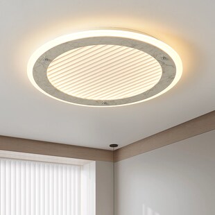 极简吸顶灯主卧室高级感圆形书房间餐厅护眼全光谱 意式 岩材纹