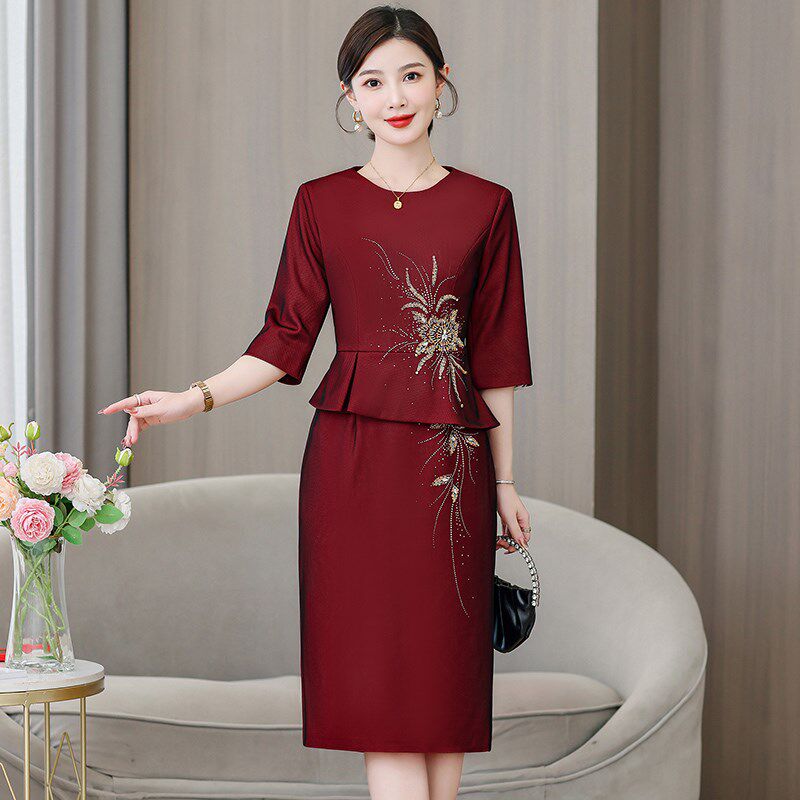 高端喜婆婆婚宴装旗袍年轻小个子结婚妈妈婚礼礼服高贵丈母娘洋气