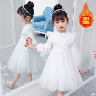 女童连衣裙冬装 小女孩洋气加绒公主裙蓬蓬纱 儿童秋冬裙子超仙秋装