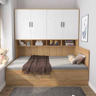 小户型气压储物床儿童榻榻米床柜一体省空间卧室衣柜Y组合床可定