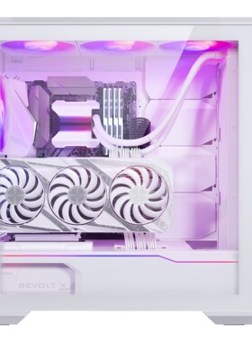 鹏音追风者G500A白色含3xARGB风扇台式机电脑机箱支持360水冷显卡竖装