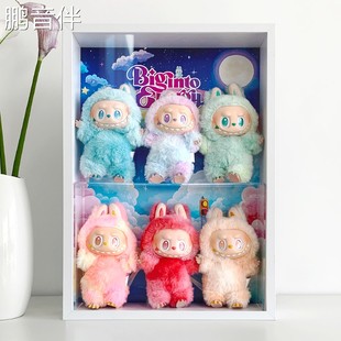 鹏音伴拉布布三代搪胶毛绒盲盒收纳盒展示架相框labubu前方高能手办玻璃摆件饰品