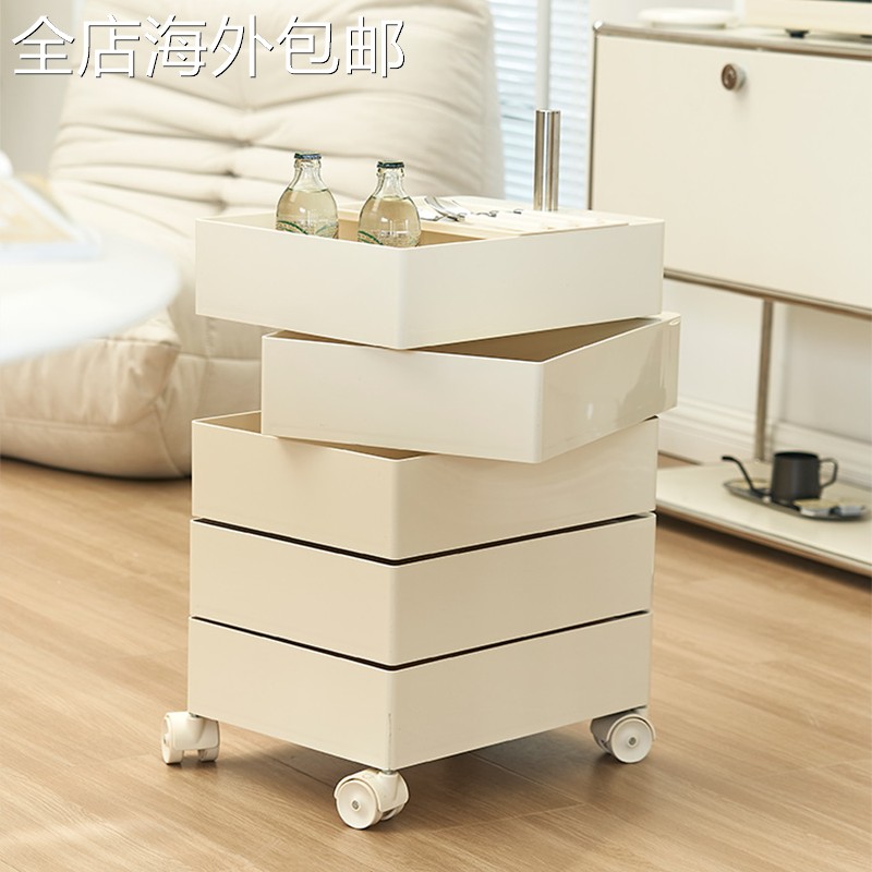 360旋转储物柜可移动床头柜ins小柜子书桌简约化妆品收纳沙发边柜
