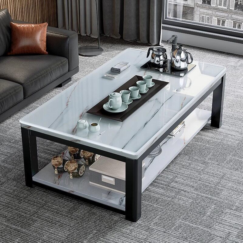 茶几现代客厅家用钢化玻璃台面茶桌小户型泡茶桌子办公室沙发边几配件
