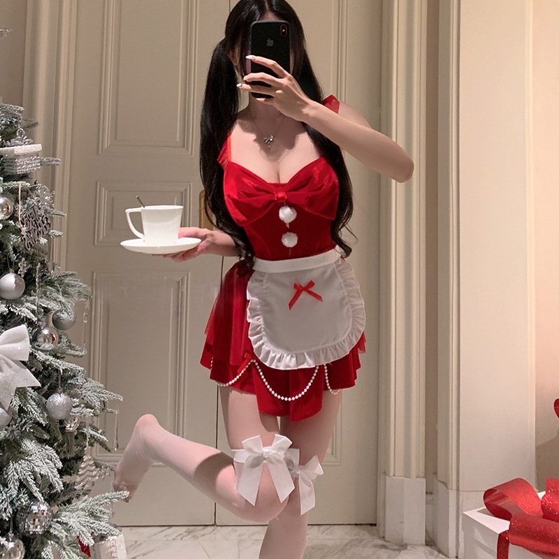 圣诞节性感小厨娘女仆连衣裙围裙