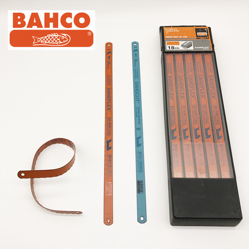 原装钢锯架BAHCO鱼唛百固双金属锯条进口红鱼手用锯片18T24T32T