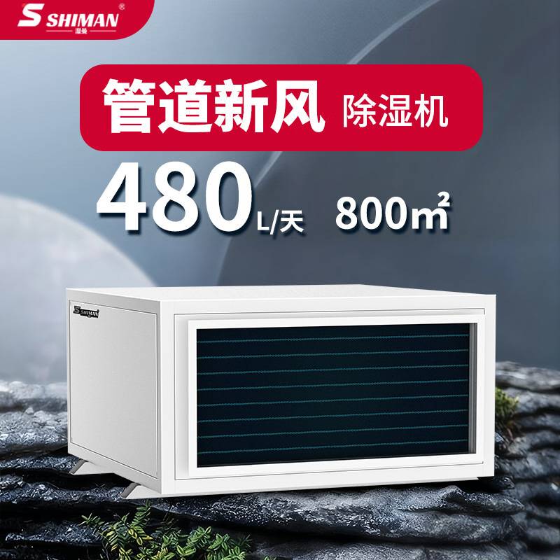 湿曼吊顶管道新风工业除湿机 壁挂抽湿商用别墅地下室换气除湿器