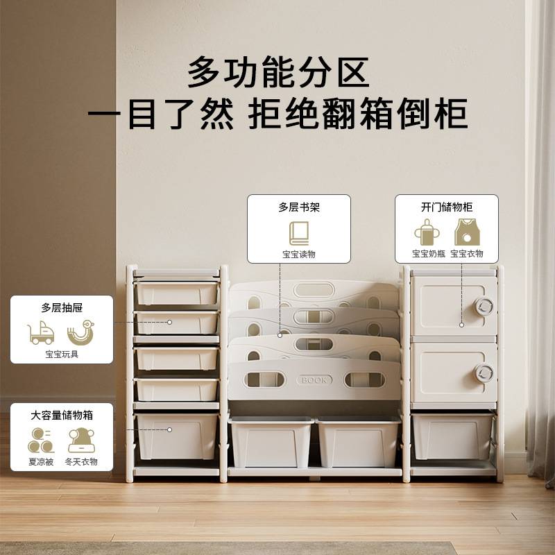 儿童玩具收纳架落地家用宝宝多层置物玩具架书架大容量整理储物柜