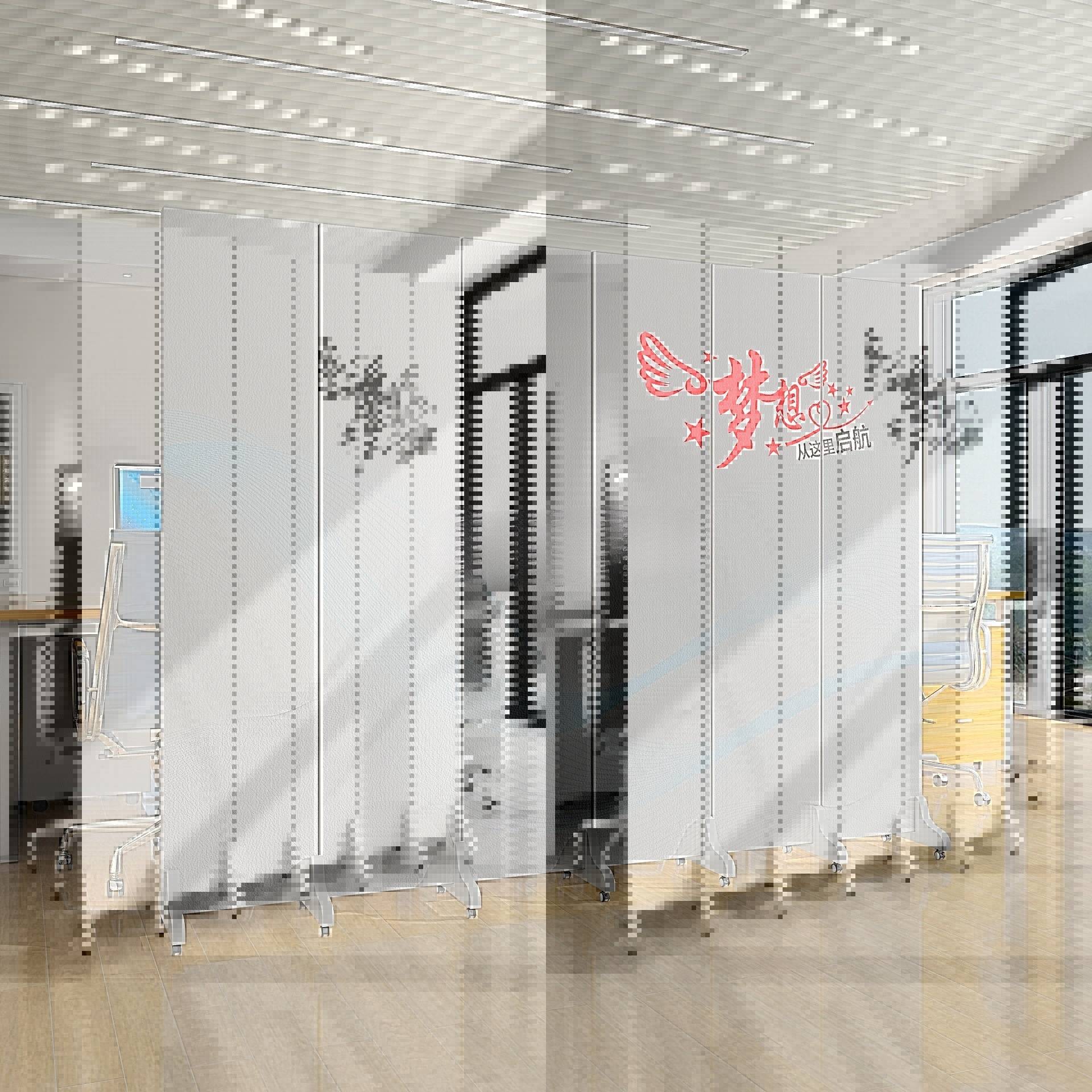 可订简约现代折叠移动双面办公室屏风隔断公司客厅卧室会议室遮挡