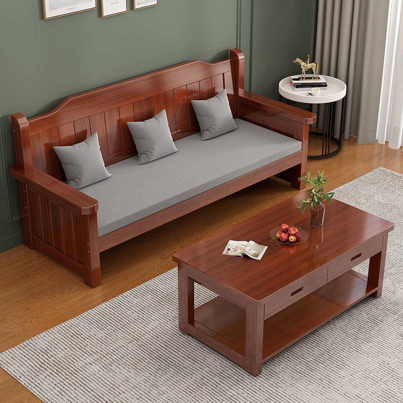实木长椅沙发椅冬夏两用小户型阳台卧室客厅三人四人休闲靠背长椅