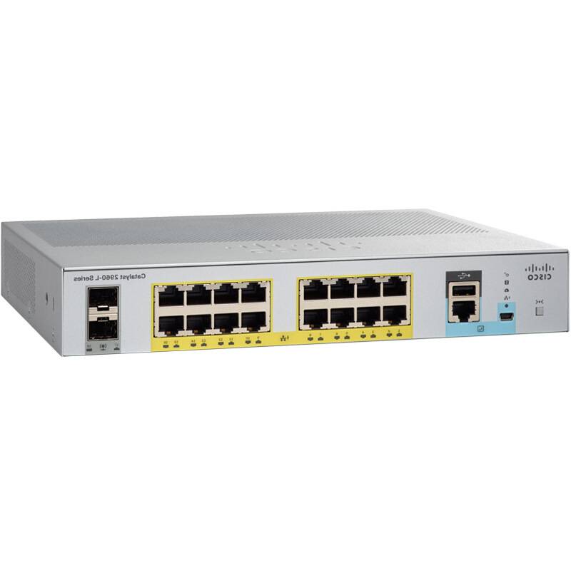 cis思co科 WS-C2960L-16PS-LL  16口千兆POE+2光口交换机