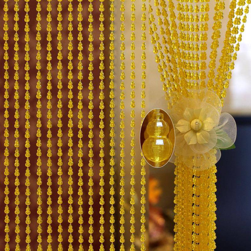 珠帘门帘葫芦珠帘挂链塑料仿水晶门帘加密防苍蝇隔断玄关帘