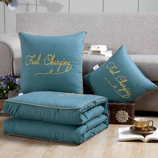 夏季纯棉抱枕毯子两用新款加厚汽车用枕头被子二合一四季通用