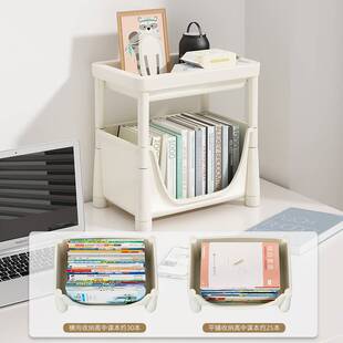书架资料架可移动书桌旁学习资料整理收纳架学生课桌旁落地置物架