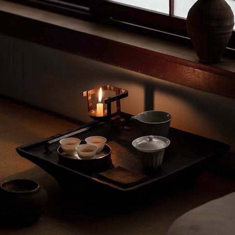 立木堂中式复古烛台挂壁禅意手工蜡烛台茶空间摆件装饰蜡烛台配件