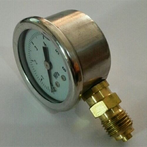 耐震充油压力表 铜螺纹 不锈钢外壳 径向立式安装 YN40 6MPA 40mm