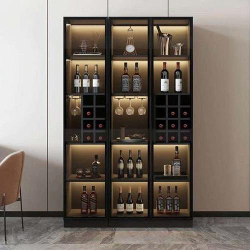 酒柜展示柜轻奢高档酒柜玻璃门定做家用客厅靠墙储物柜红酒柜