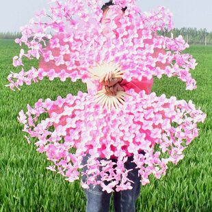 广场舞秧歌舞蹈跳舞的扇子儿童扇双面扇扭秧歌桃花扇运动会道具扇